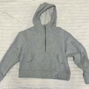 Half Zip Long Sleeve Fleece Crop Pullover